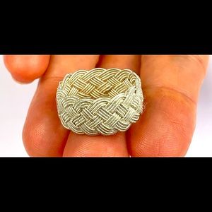 Authentic Silver Braided Ring